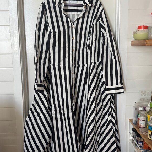 Pari Passu NWOT Poplin Shirtdress Awning Stripe Size C 22 With Belt - Picture 2 of 8
